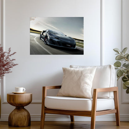 Honda NSX Type S (NC1) | Limited Edition Supercar Poster | Grey Hybrid Sports Car in Motion - Cars Poster