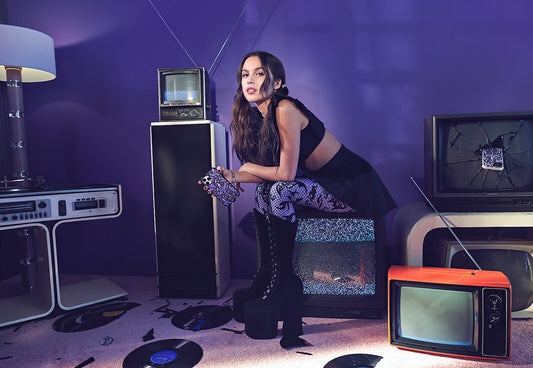 Olivia Rodrigo in Retro TV Room | Vintage Aesthetic Photoshoot | Modern Pop Star Poster - Music Poster