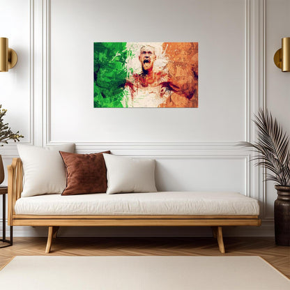Conor McGregor The Notorious | MMA Legend Poster | Irish Flag Splatter Art - Sports Poster