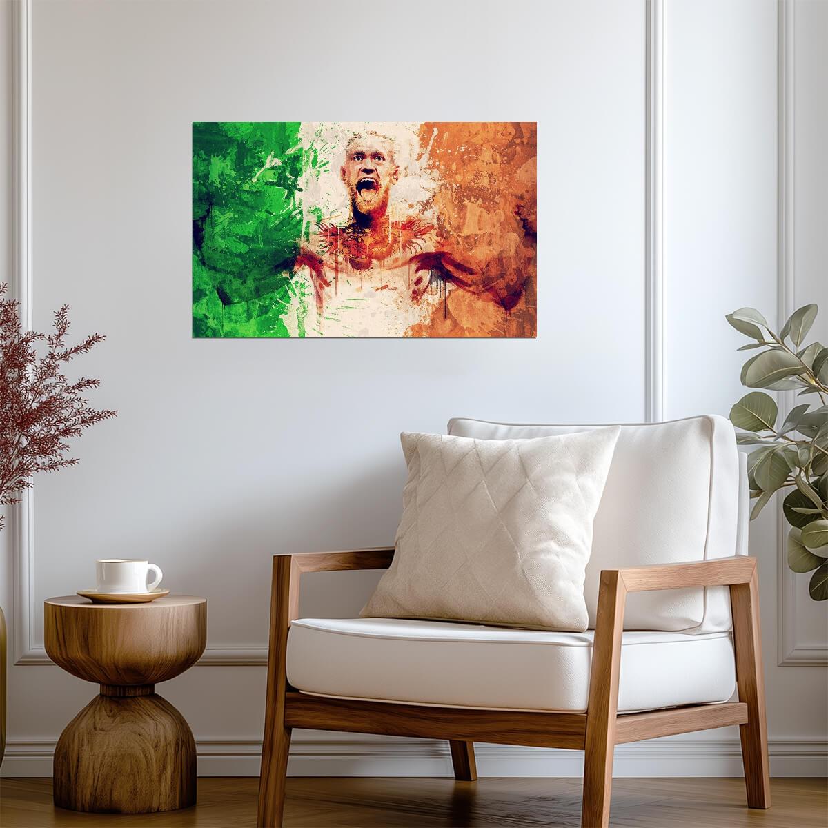 Conor McGregor The Notorious | MMA Legend Poster | Irish Flag Splatter Art - Sports Poster