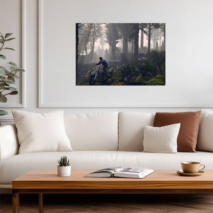 Grand Theft Auto V Trevor Dirt Bike Chase | Forest Escape Scene Poster | Gaming Room Wall Art - Video Games Poster