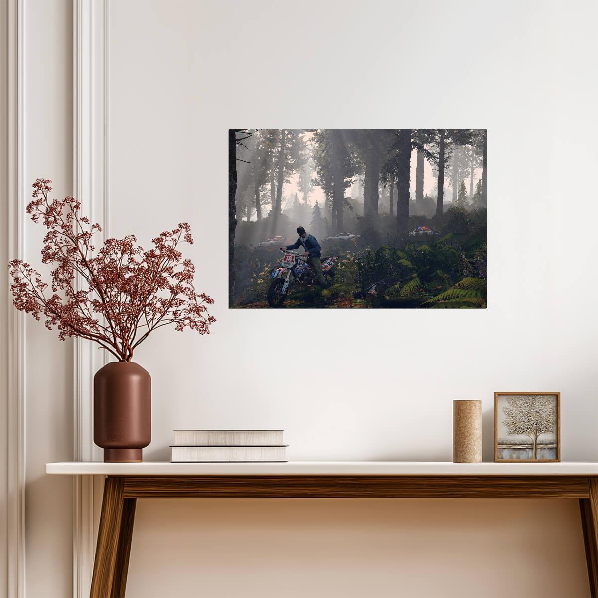 Grand Theft Auto V Trevor Dirt Bike Chase | Forest Escape Scene Poster | Gaming Room Wall Art - Video Games Poster