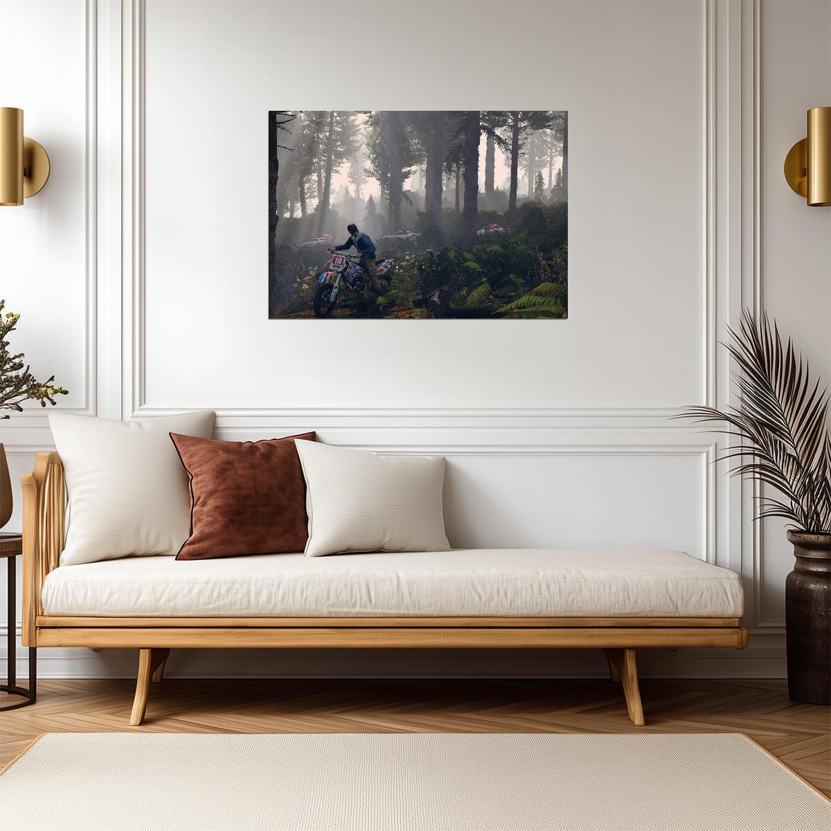 Grand Theft Auto V Trevor Dirt Bike Chase | Forest Escape Scene Poster | Gaming Room Wall Art - Video Games Poster