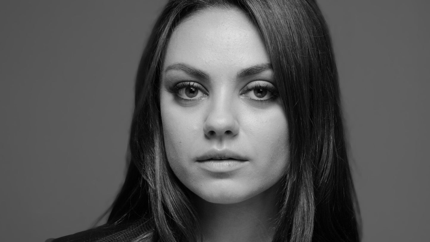 Mila Kunis Intense Black & White Portrait | Modern Actress Poster | Celebrity Photography Print - Celebrities Poster
