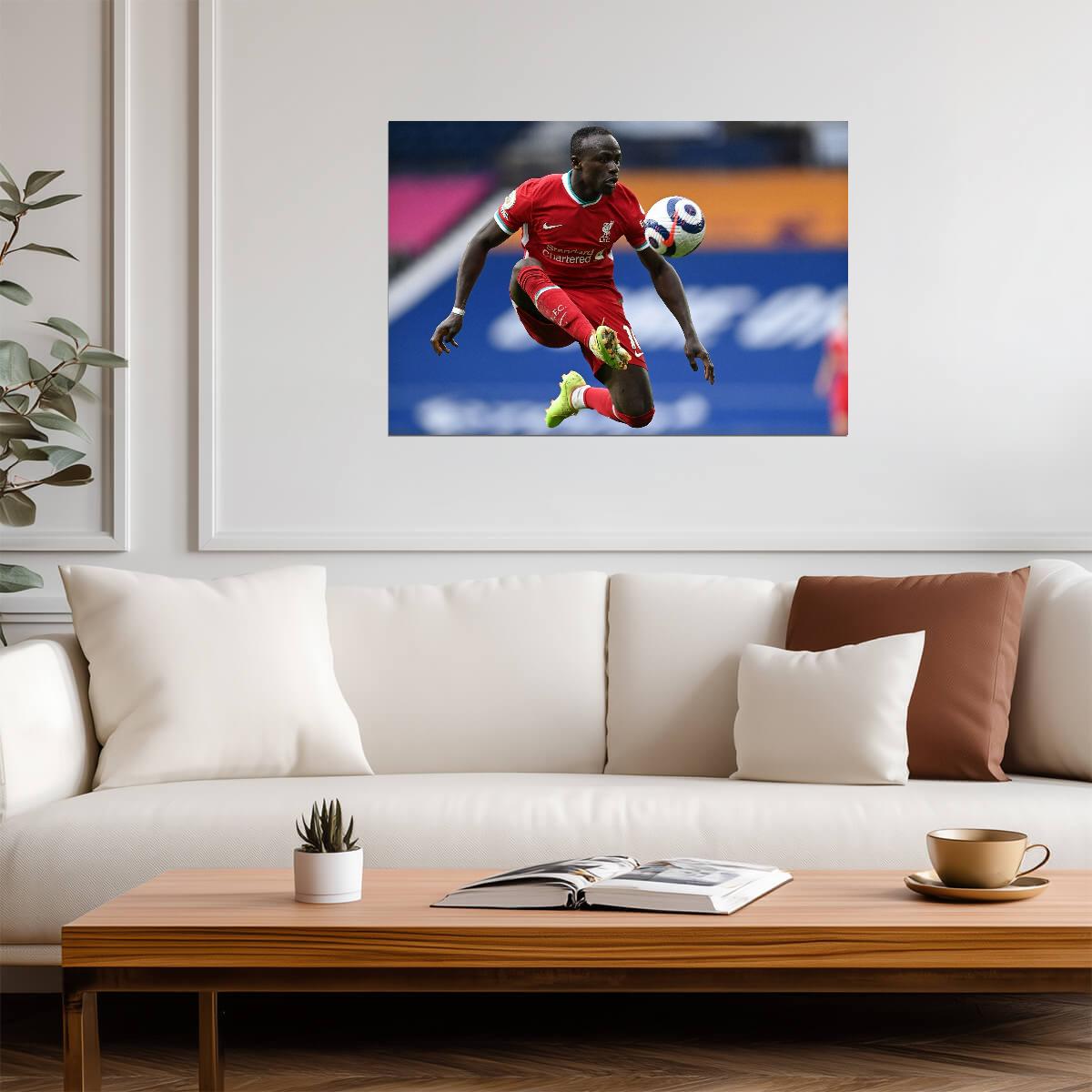 Sadio Mané Liverpool FC in Action | Soccer Legend Poster | Sports Wall Art - Sports Poster