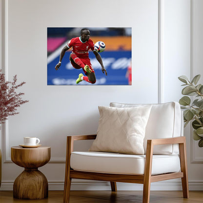 Sadio Mané Liverpool FC in Action | Soccer Legend Poster | Sports Wall Art - Sports Poster