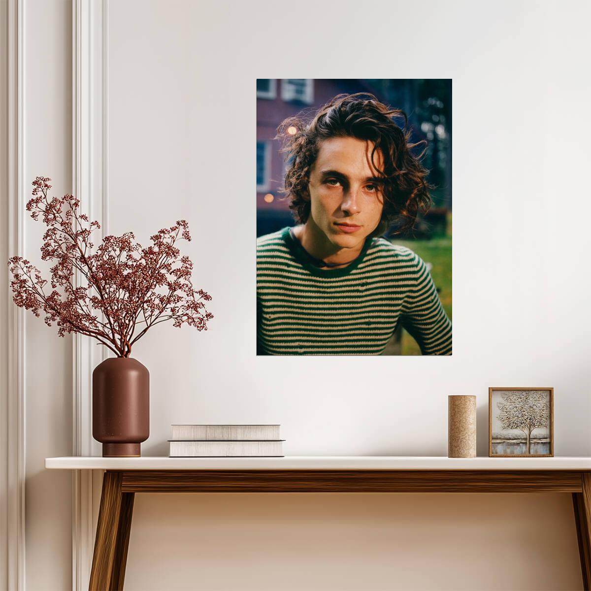 Timothee Chalamet Casual Outdoor Portrait | Modern Actor Poster | Candid Celebrity Wall Art - Celebrities Poster