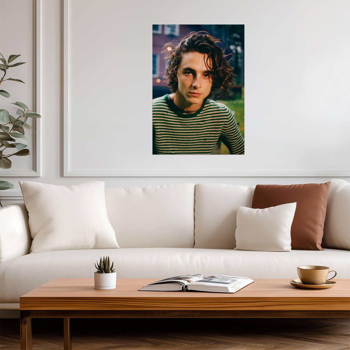 Timothee Chalamet Casual Outdoor Portrait | Modern Actor Poster | Candid Celebrity Wall Art - Celebrities Poster
