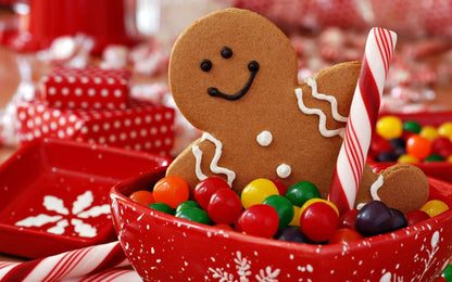 Festive Gingerbread Man Cookie | Christmas Sweets Photography | Holiday Kitchen Decor Poster - Photography Poster