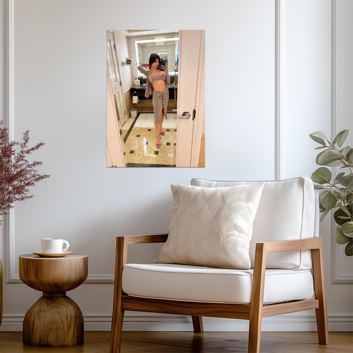 Mia Khalifa Mirror Selfie | Modern Celebrity Poster | Sexy Fashion Print - Celebrities Poster