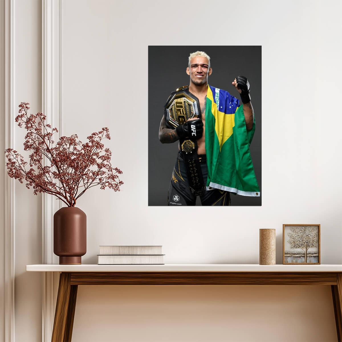 Charles Oliveira UFC Champion | MMA Fighter Poster | Brazilian Sports Legend Print - Sports Poster