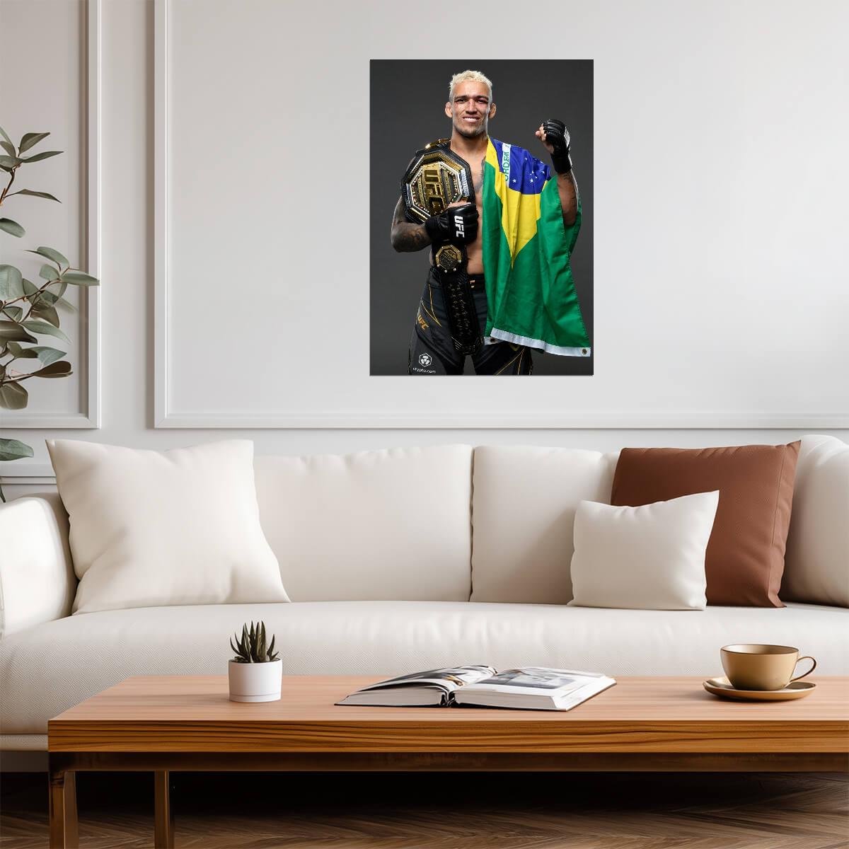Charles Oliveira UFC Champion | MMA Fighter Poster | Brazilian Sports Legend Print - Sports Poster