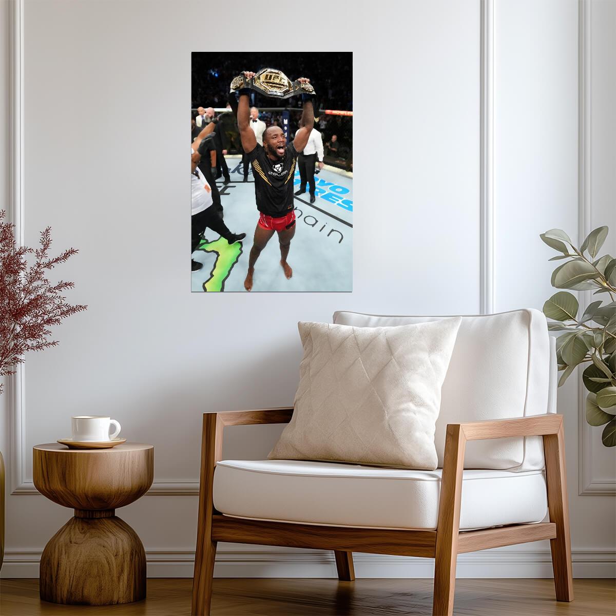 Leon Edwards UFC Champion | MMA Combat Sports Poster | Championship Victory Wall Art - Sports Poster