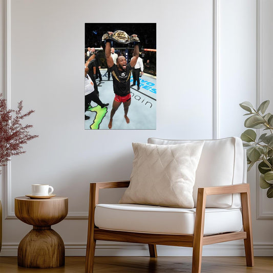 Leon Edwards UFC Champion | MMA Combat Sports Poster | Championship Victory Wall Art - Sports Poster