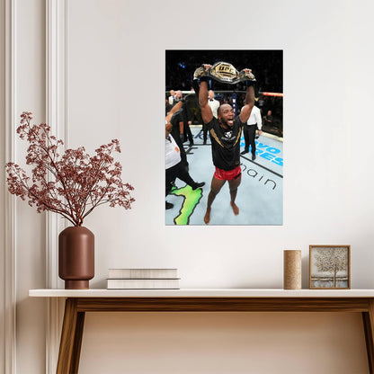 Leon Edwards UFC Champion | MMA Combat Sports Poster | Championship Victory Wall Art - Sports Poster