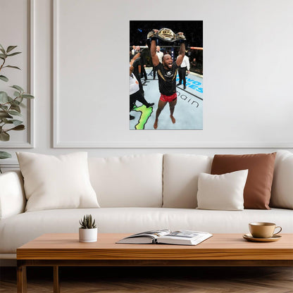 Leon Edwards UFC Champion | MMA Combat Sports Poster | Championship Victory Wall Art - Sports Poster