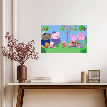 Peppa Pig and Friends in the Garden | Kids Cartoon TV Show Poster | Cheerful Nursery Art - Movies & TV Poster