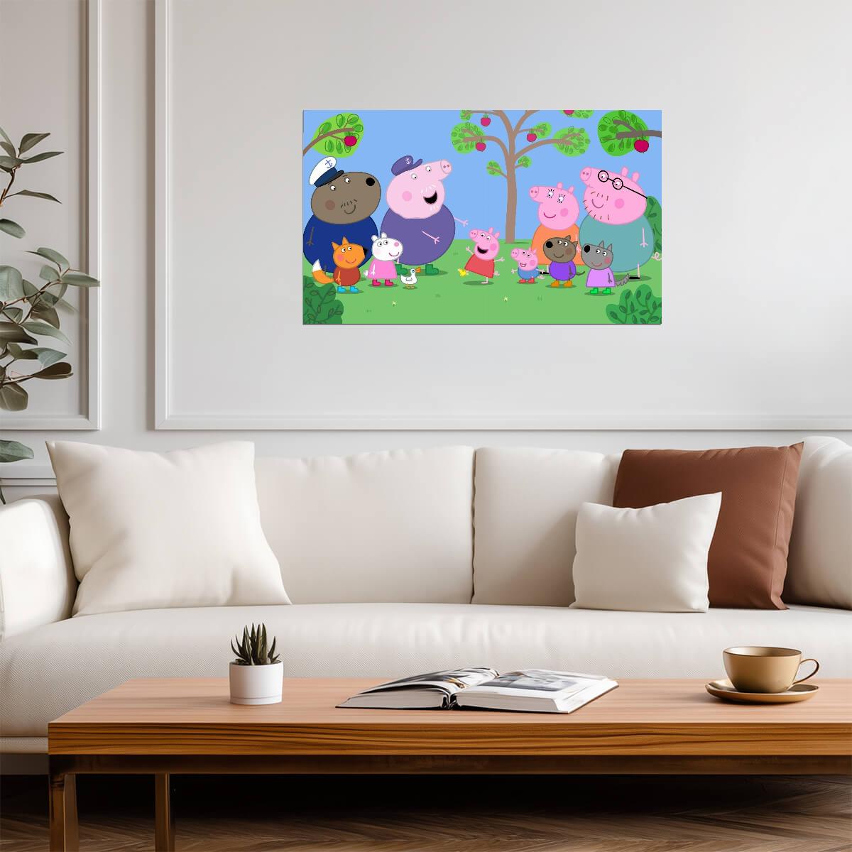 Peppa Pig and Friends in the Garden | Kids Cartoon TV Show Poster | Cheerful Nursery Art - Movies & TV Poster