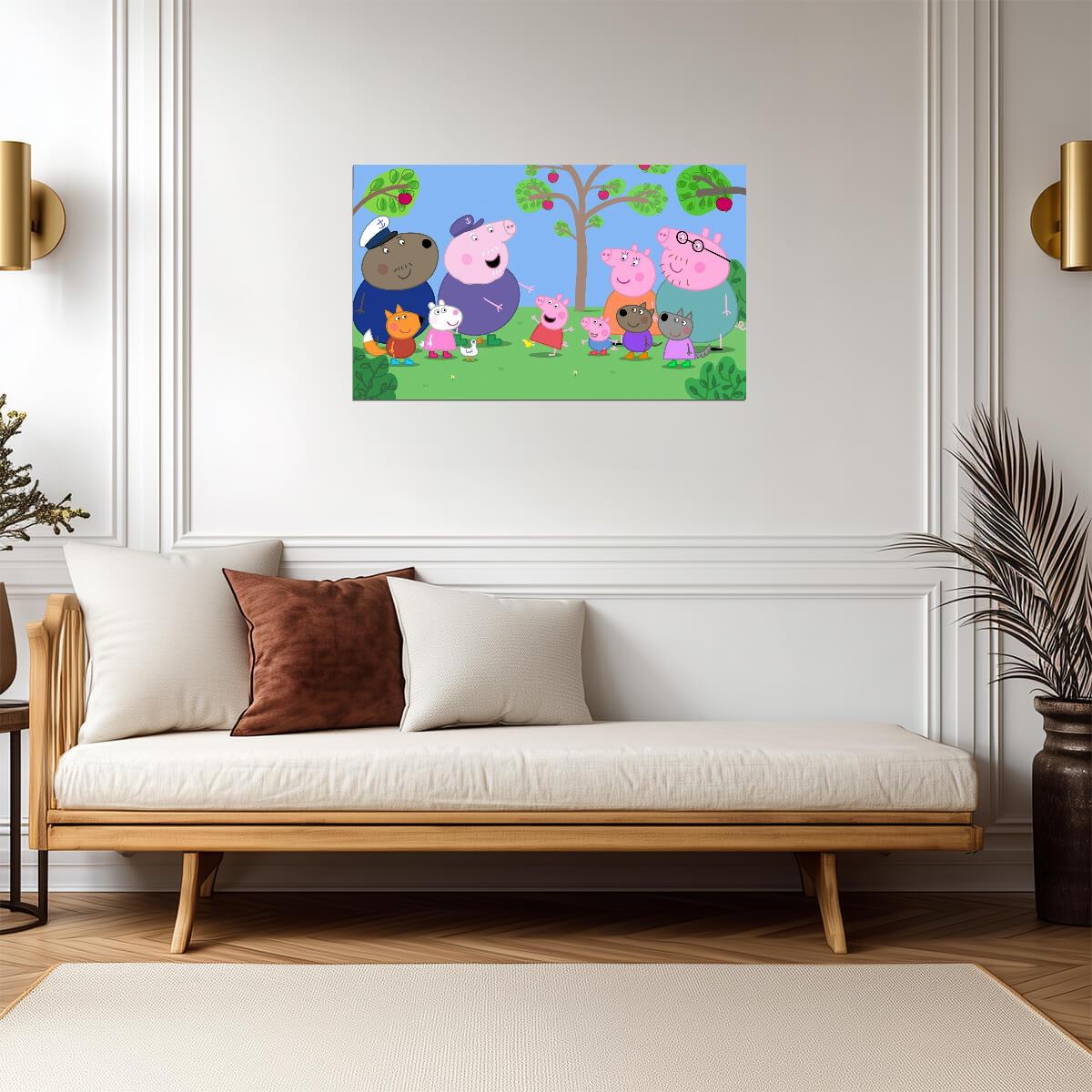 Peppa Pig and Friends in the Garden | Kids Cartoon TV Show Poster | Cheerful Nursery Art - Movies & TV Poster