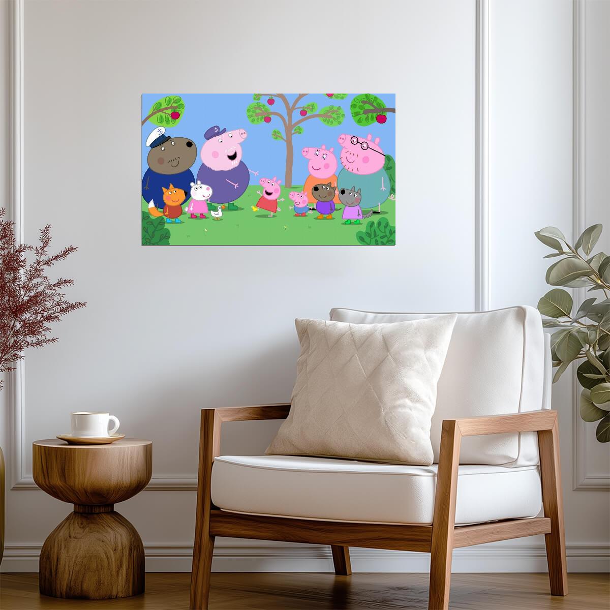 Peppa Pig and Friends in the Garden | Kids Cartoon TV Show Poster | Cheerful Nursery Art - Movies & TV Poster