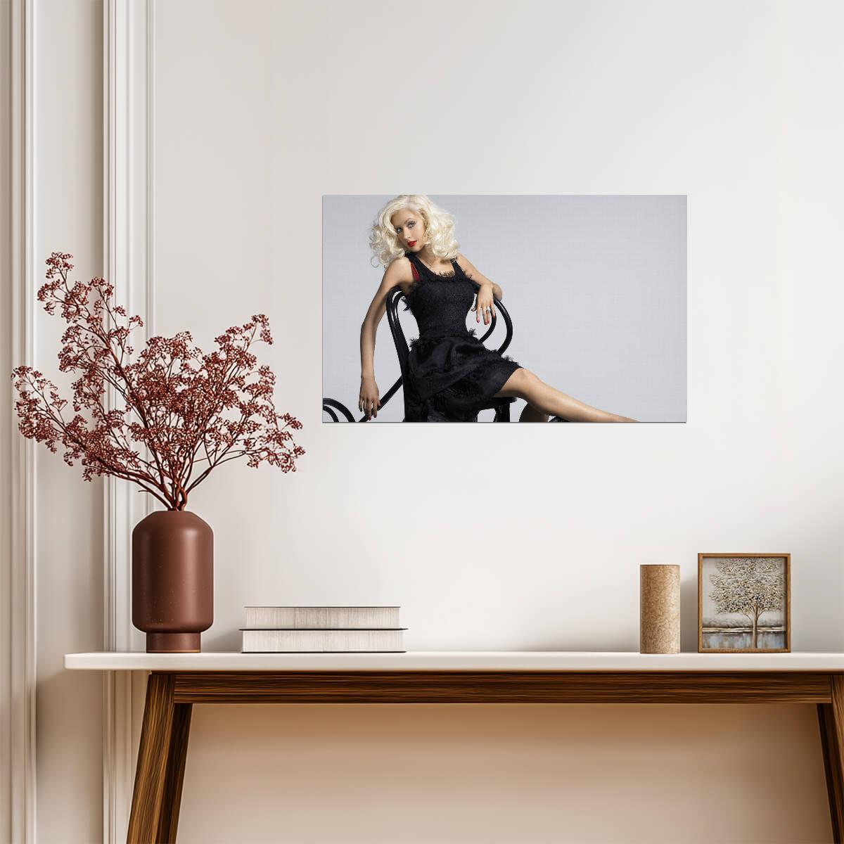 Christina Aguilera Glamour Photoshoot | Pop Star Portrait | Music Celebrity Poster - Music Poster