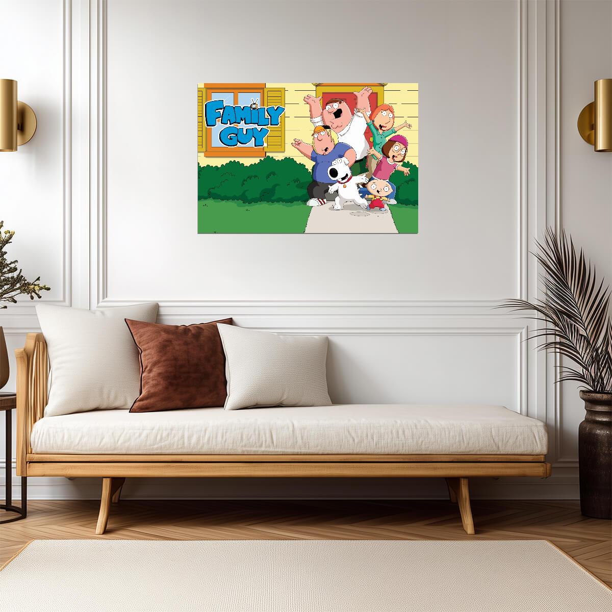 Family Guy The Griffin Family | Animated TV Show Poster | Adult Cartoon Comedy Art - Movies & TV Poster