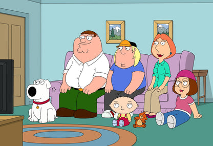 Family Guy Couch Scene | Classic TV Show Poster | Animated Comedy Wall Art - Movies & TV Poster