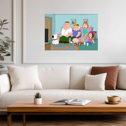 Family Guy Couch Scene | Classic TV Show Poster | Animated Comedy Wall Art - Movies & TV Poster