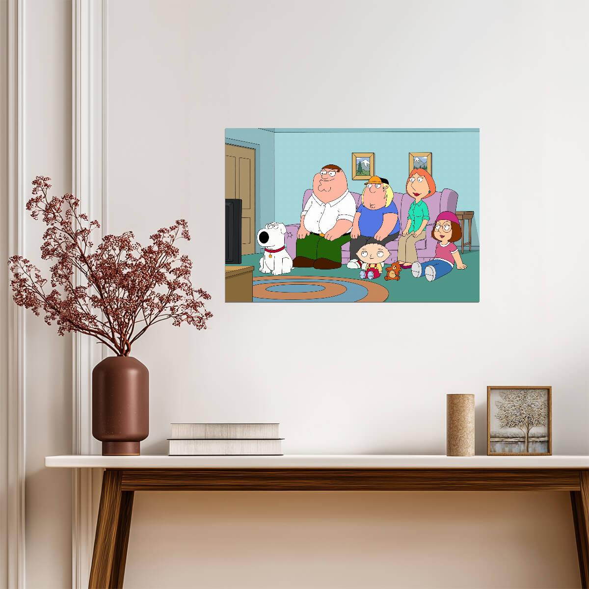 Family Guy Couch Scene | Classic TV Show Poster | Animated Comedy Wall Art - Movies & TV Poster