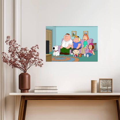Family Guy Couch Scene | Classic TV Show Poster | Animated Comedy Wall Art - Movies & TV Poster