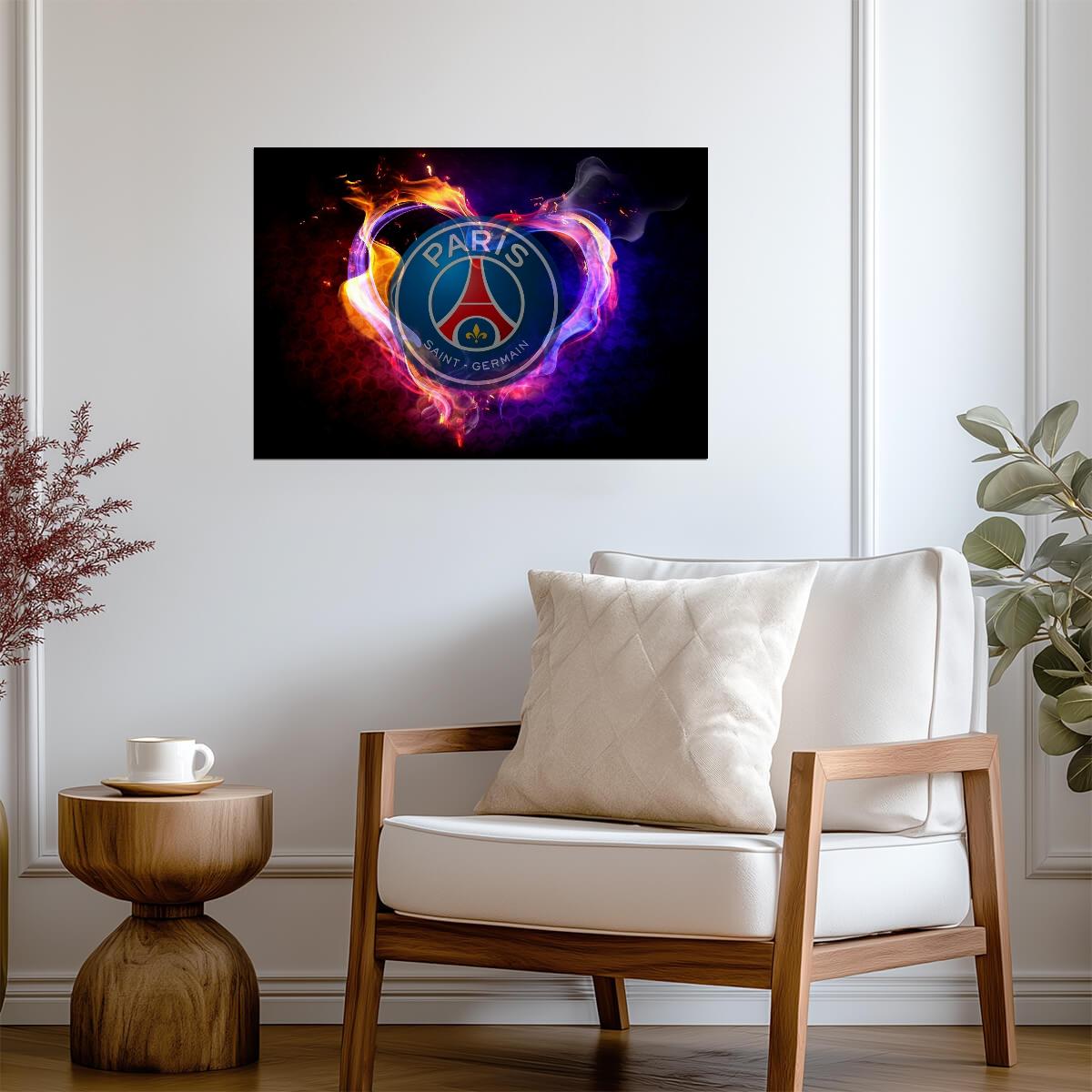 Paris Saint-Germain Fiery Heart Logo | Soccer Poster | Passionate Fan Art - Sports Poster