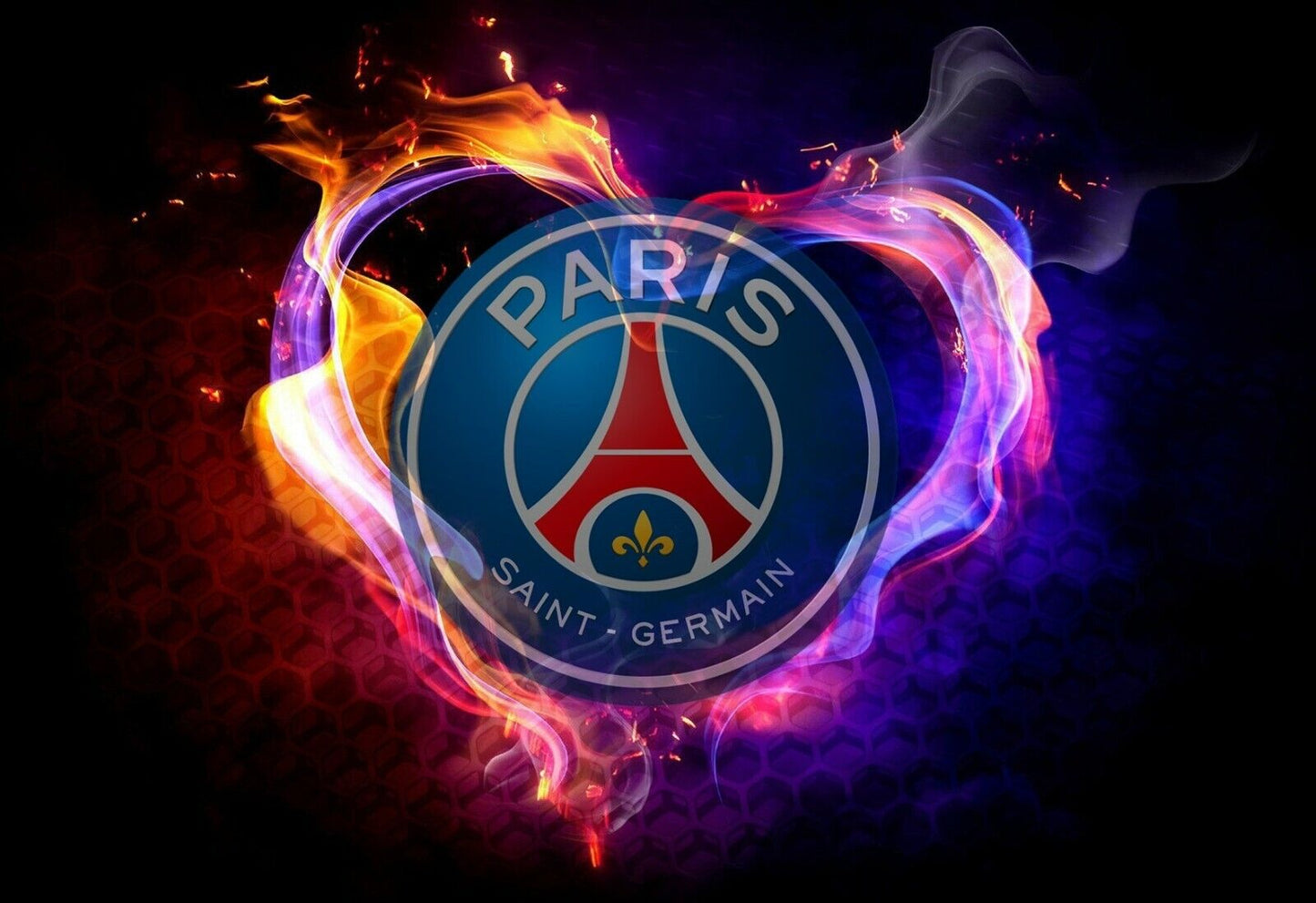 Paris Saint-Germain Fiery Heart Logo | Soccer Poster | Passionate Fan Art - Sports Poster