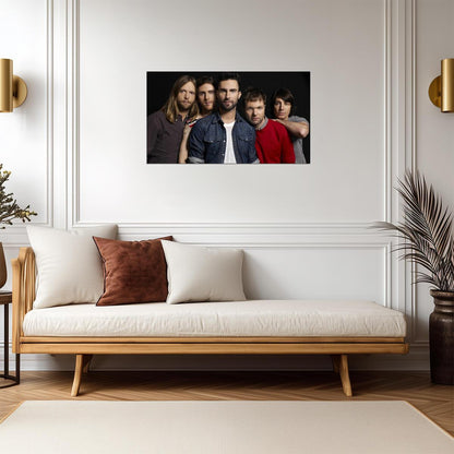 Maroon 5 Full Band Portrait | Pop Rock Music Poster | Modern Group Wall Art - Music Poster