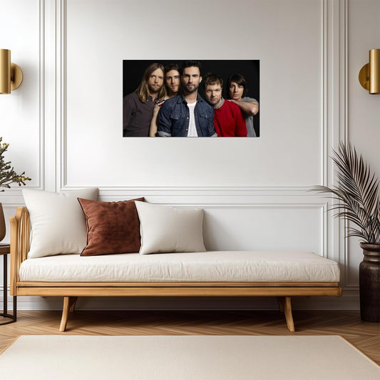 Maroon 5 Full Band Portrait | Pop Rock Music Poster | Modern Group Wall Art - Music Poster