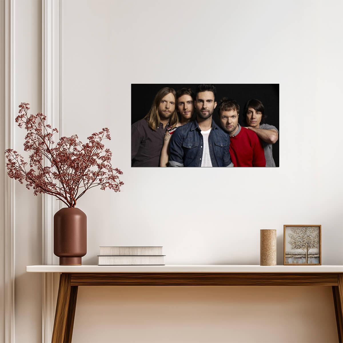 Maroon 5 Full Band Portrait | Pop Rock Music Poster | Modern Group Wall Art - Music Poster