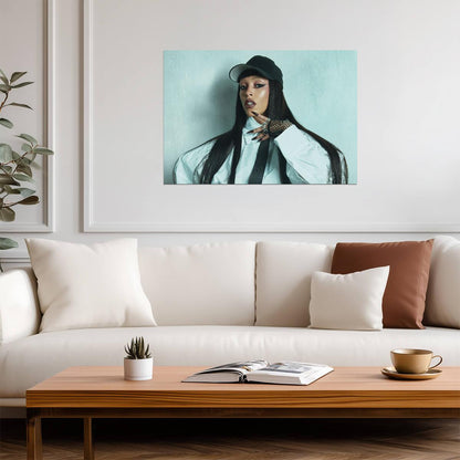 Doja Cat in Baseball Cap & Tie | Photoshoot Poster | Hip Hop Fashion Art - Music Poster