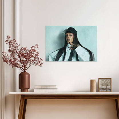 Doja Cat in Baseball Cap & Tie | Photoshoot Poster | Hip Hop Fashion Art - Music Poster