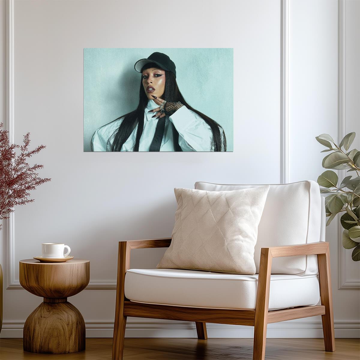 Doja Cat in Baseball Cap & Tie | Photoshoot Poster | Hip Hop Fashion Art - Music Poster