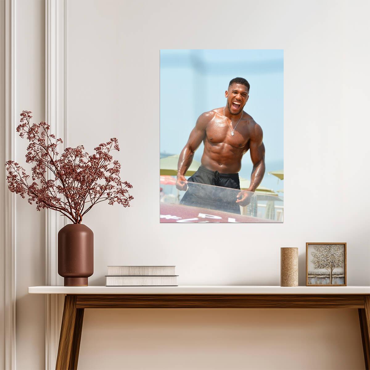 Anthony Joshua Powerful Physique | Heavyweight Boxing Legend Poster | Gym Motivation Wall Art - Sports Poster