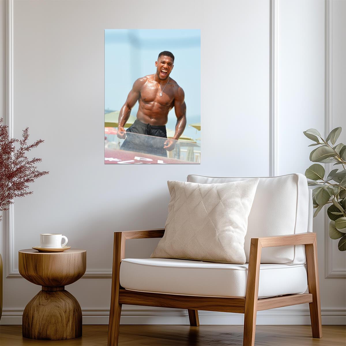Anthony Joshua Powerful Physique | Heavyweight Boxing Legend Poster | Gym Motivation Wall Art - Sports Poster
