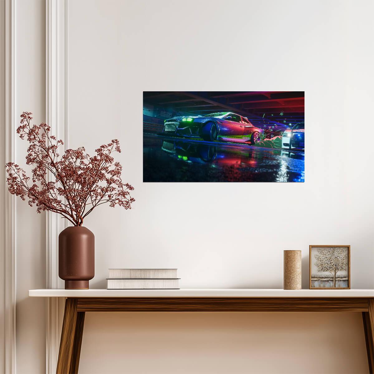 Need For Speed Unbound Nissan Silvia S13 Drift | JDM Tuner Car Poster | Cel-Shaded Street Racing Art - Video Games Poster
