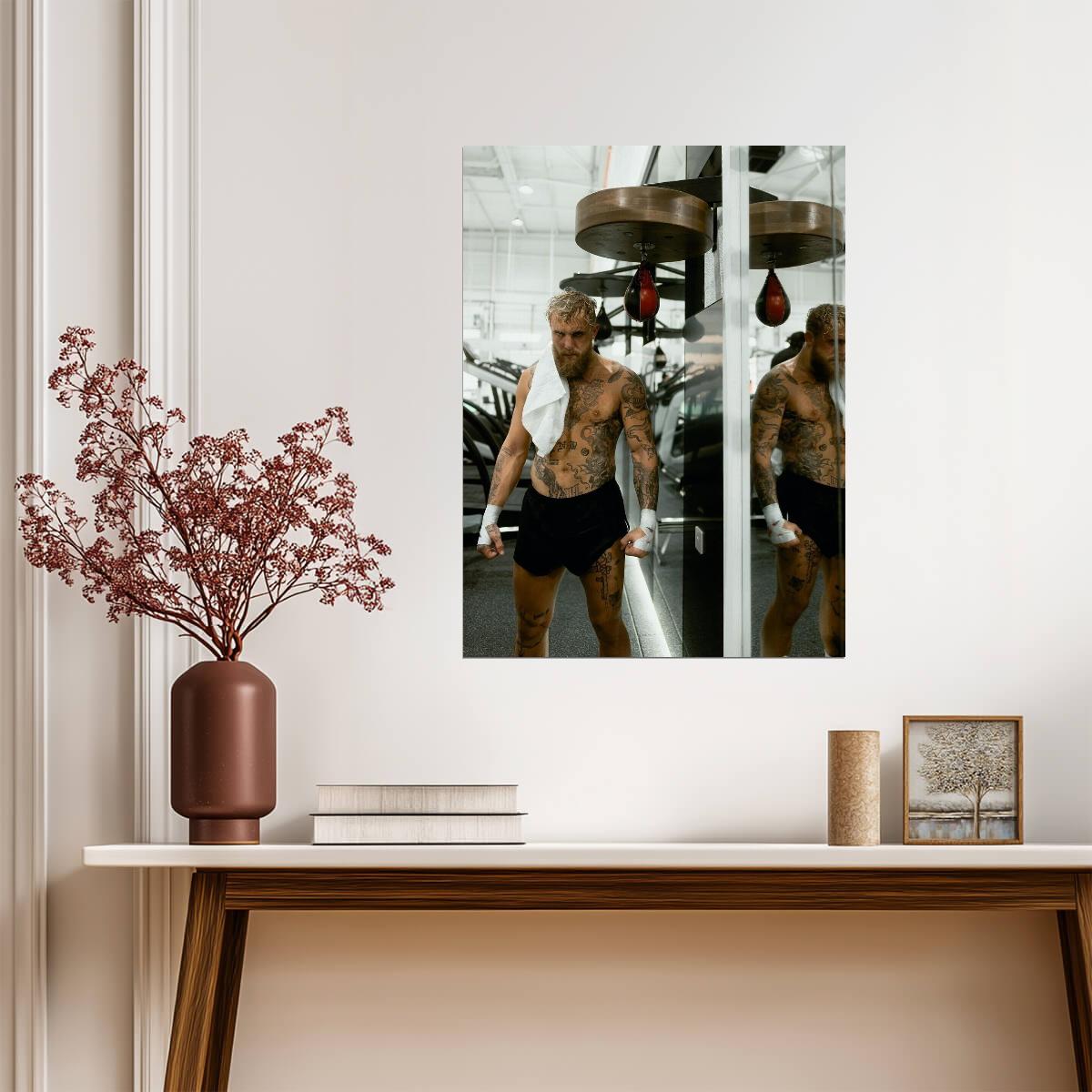 Jake Paul Boxing Training | Motivational Gym Poster | Combat Sports Wall Art - Sports Poster