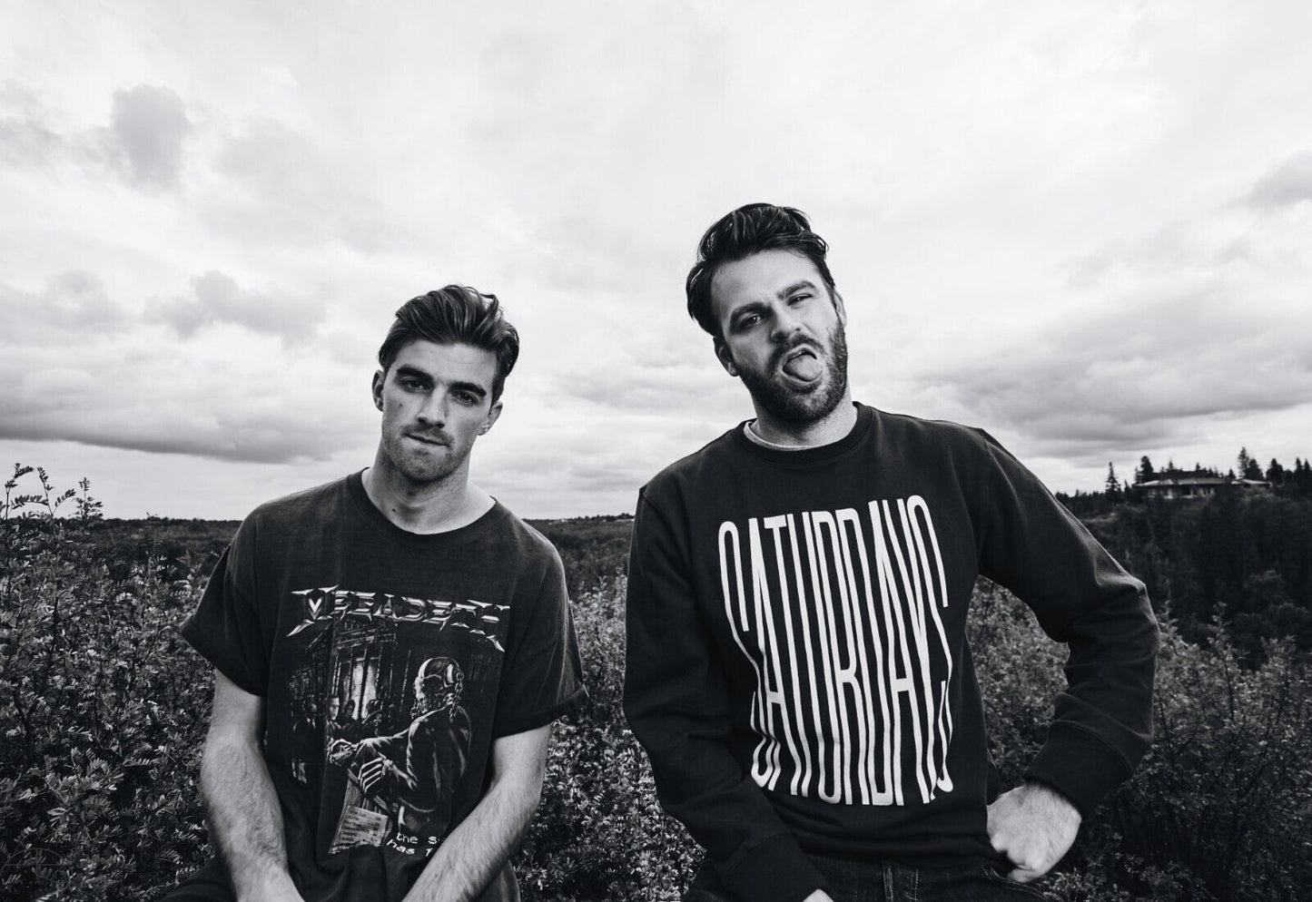 The Chainsmokers Black and White | Outdoor Portrait Poster | EDM Music Duo - Music Poster