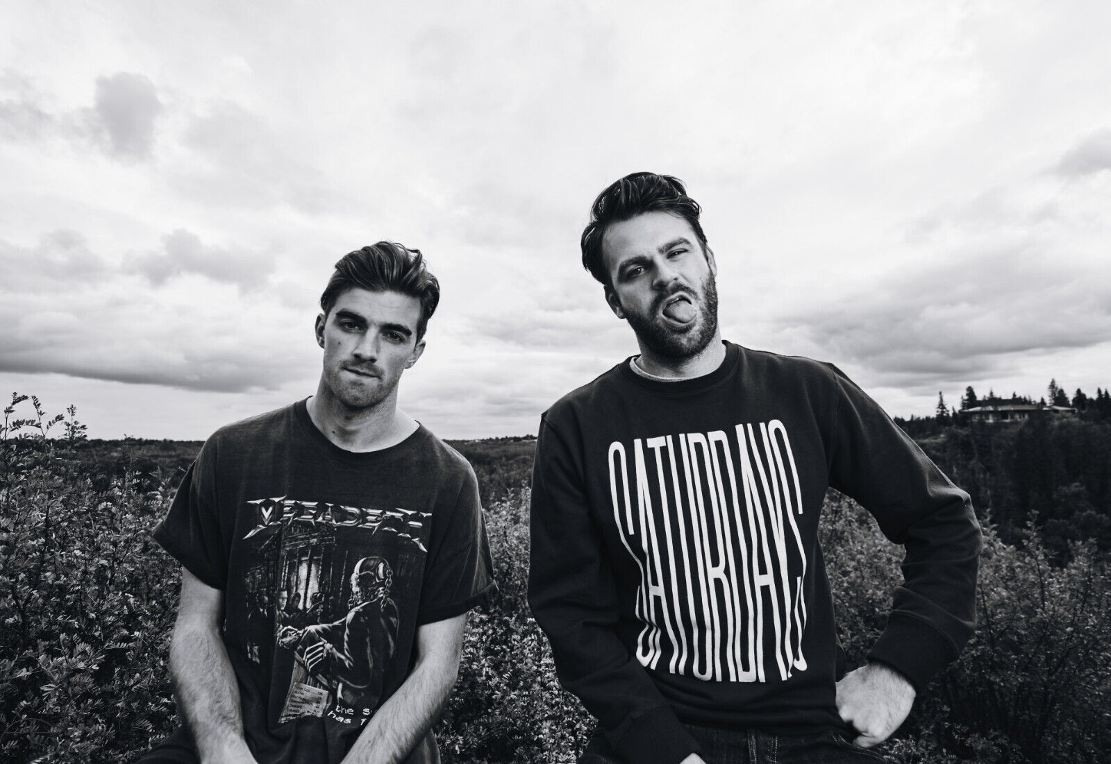 The Chainsmokers Black and White | Outdoor Portrait Poster | EDM Music Duo - Music Poster