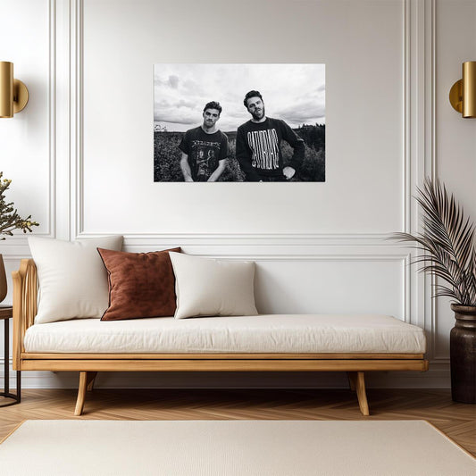 The Chainsmokers Black and White | Outdoor Portrait Poster | EDM Music Duo - Music Poster