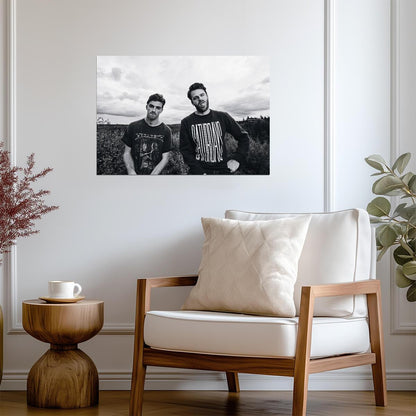 The Chainsmokers Black and White | Outdoor Portrait Poster | EDM Music Duo - Music Poster