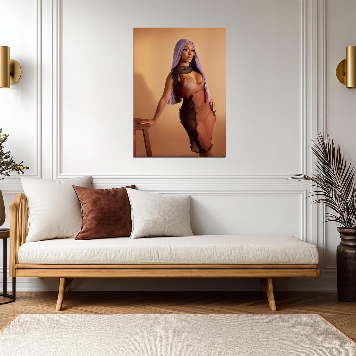 Saweetie Fashion Photoshoot | Female Rapper Poster | Sexy Music Wall Art - Music Poster