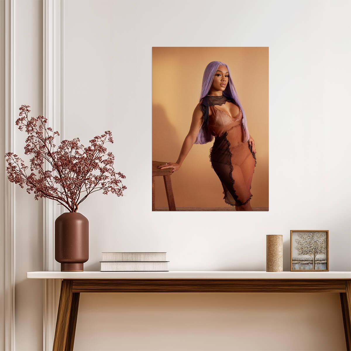 Saweetie Fashion Photoshoot | Female Rapper Poster | Sexy Music Wall Art - Music Poster