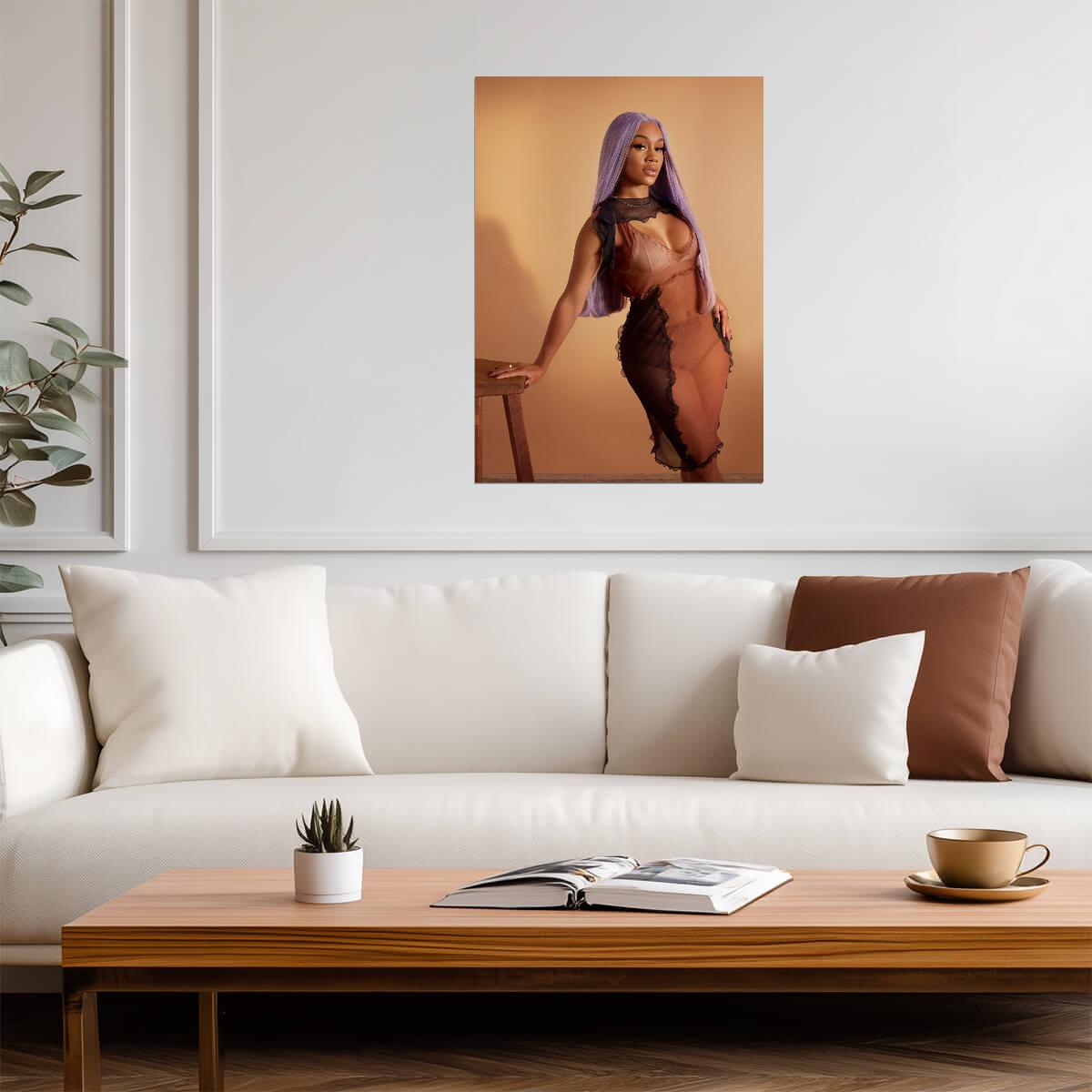 Saweetie Fashion Photoshoot | Female Rapper Poster | Sexy Music Wall Art - Music Poster