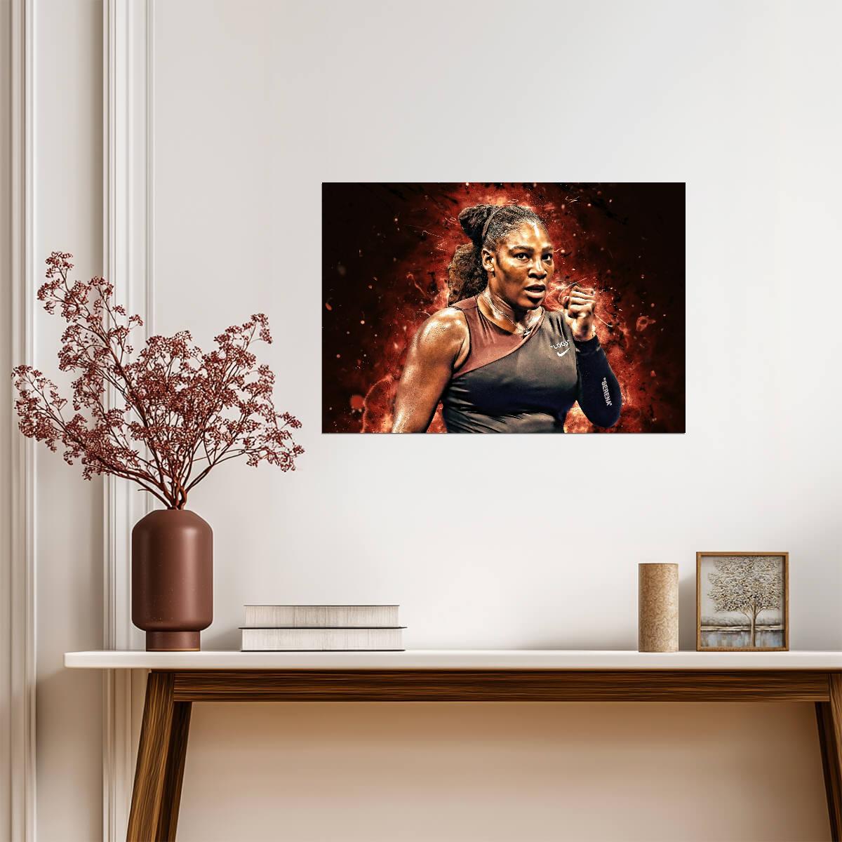 Serena Williams Fierce Celebration | Tennis Poster | Sports Legend Wall Art - Sports Poster
